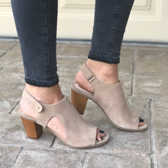 Anthropologie Shoes - Taupe Cut Out Suede Sandal